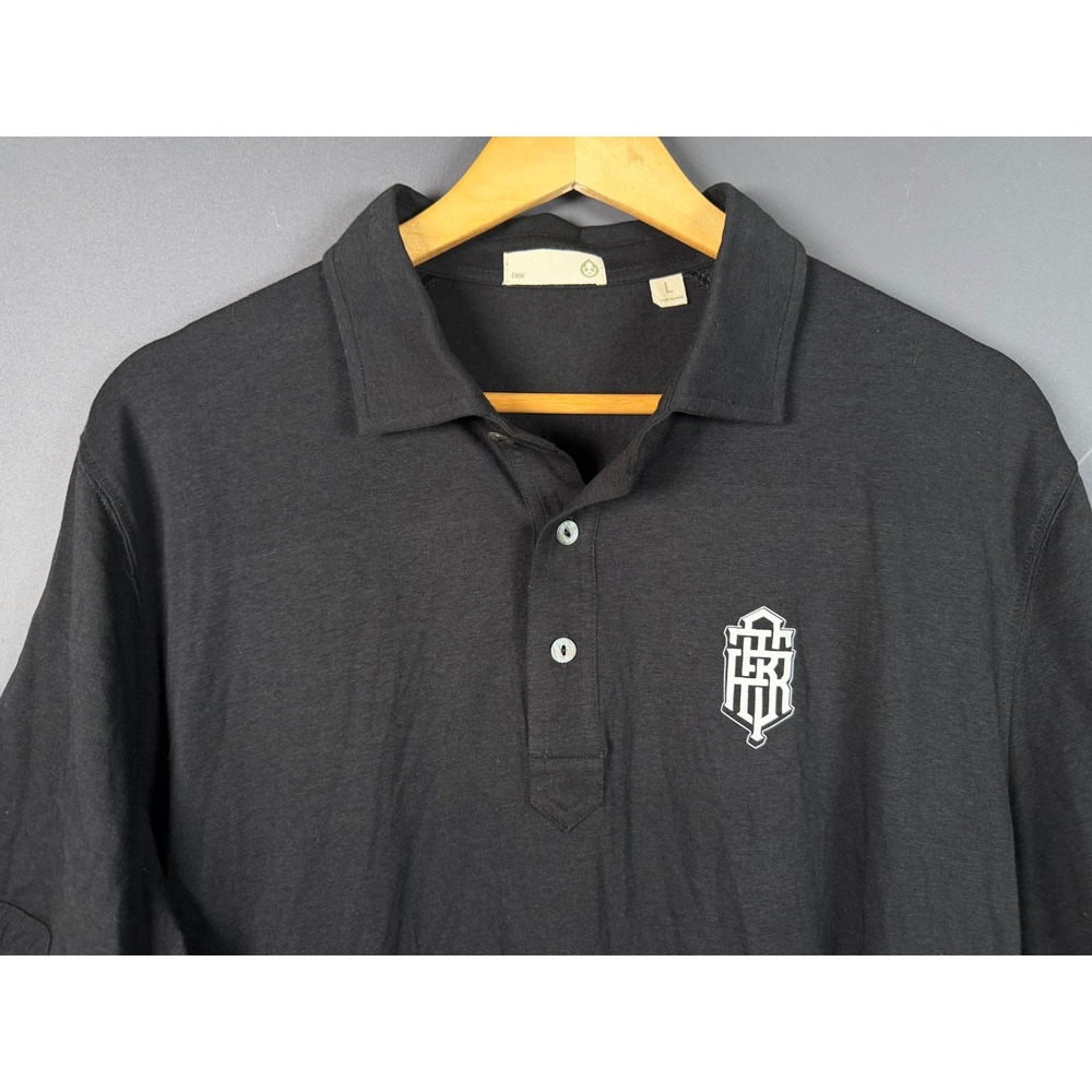Tasc Performance Mens Large Black Bamboo Cotton Blend Short Sleeve Polo Shirt